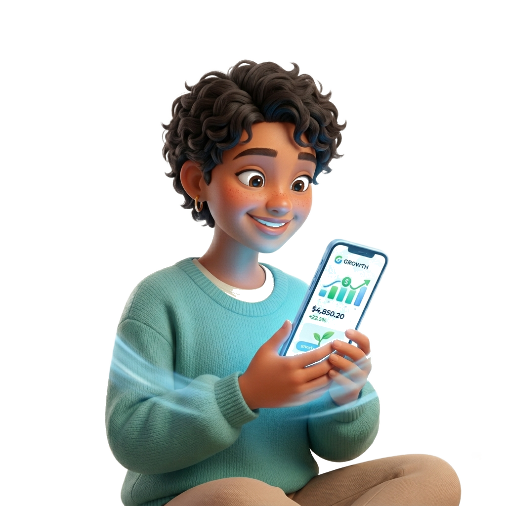 Impact investing app illustration