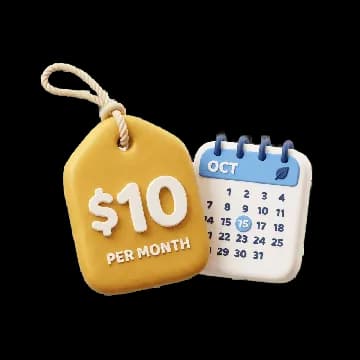 $10 price tag showing the low cost of getting started with sustainable investing