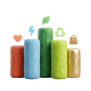 coloured pillars representing different industry sectors with different typical P/E ranges