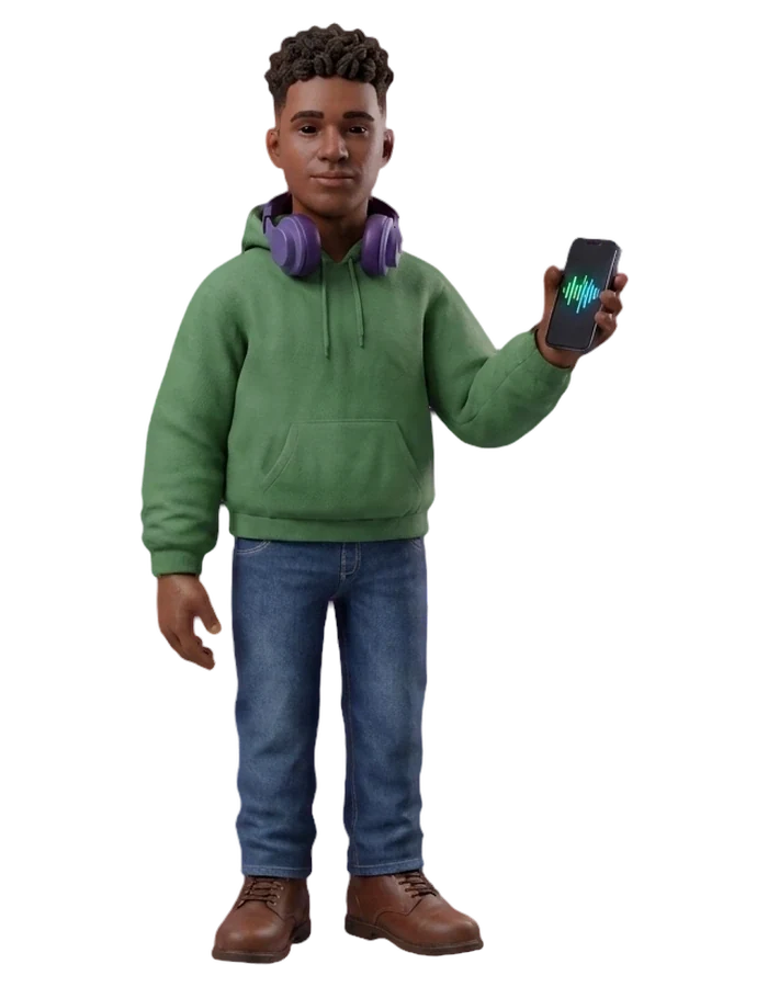 illustrated character for the spotify deep dive