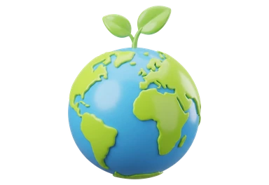 a small globe with a seedling on top