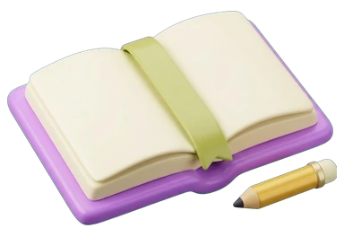 an open notebook with a pencil beside it