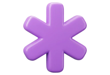 a purple asterisk