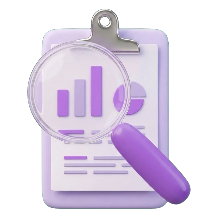 a magnifying glass held over a fund report