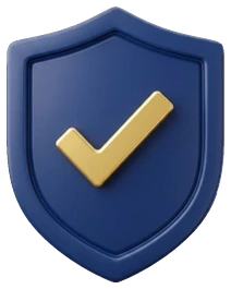 a shield with a tick