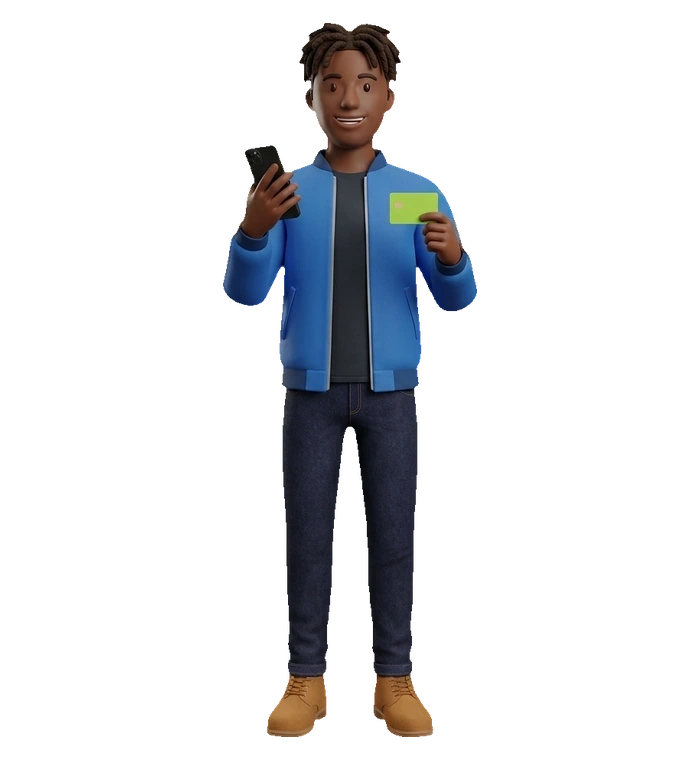 a man holding up a phone and a lime card, for a promo partnership