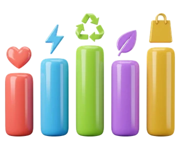 five bars in the five theme colours