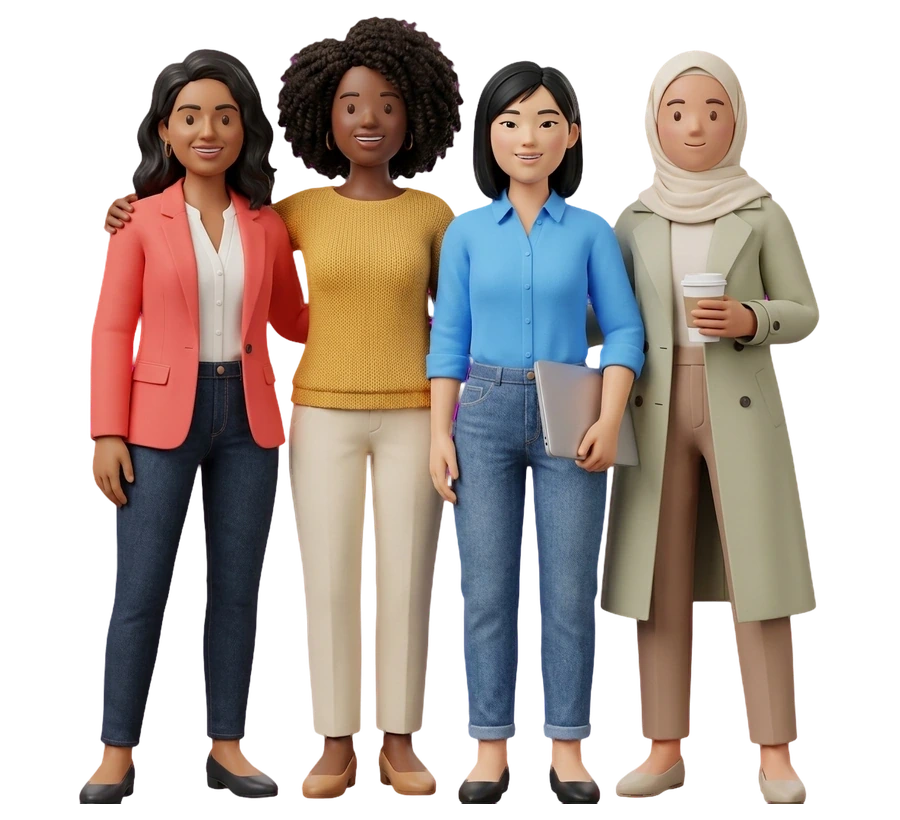 four women founders standing together