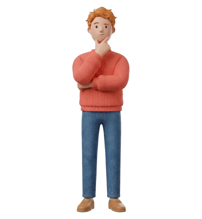 a man thinking honestly, hand on his chin