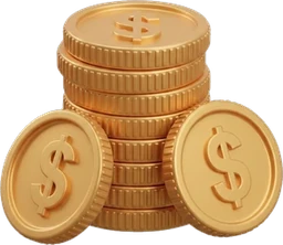 a stack of gold dollar coins