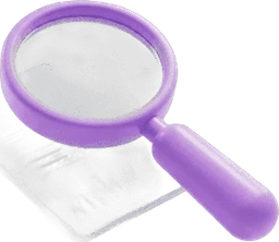 a magnifying glass over a document