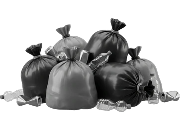 a heap of rubbish bags