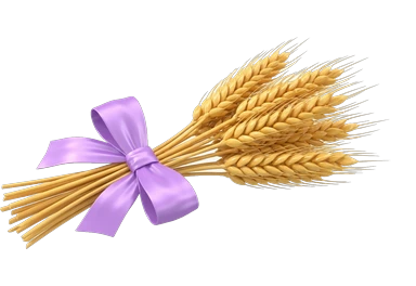 a bundle of wheat tied with a ribbon