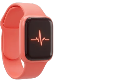 a smartwatch showing a heart-rate line