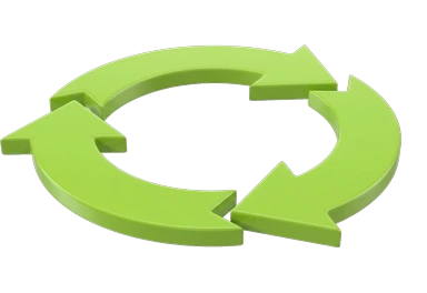 three arrows in a recycling loop