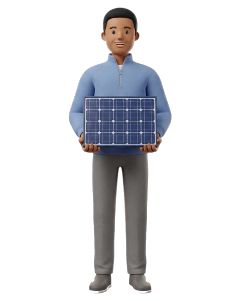 a man holding a solar panel